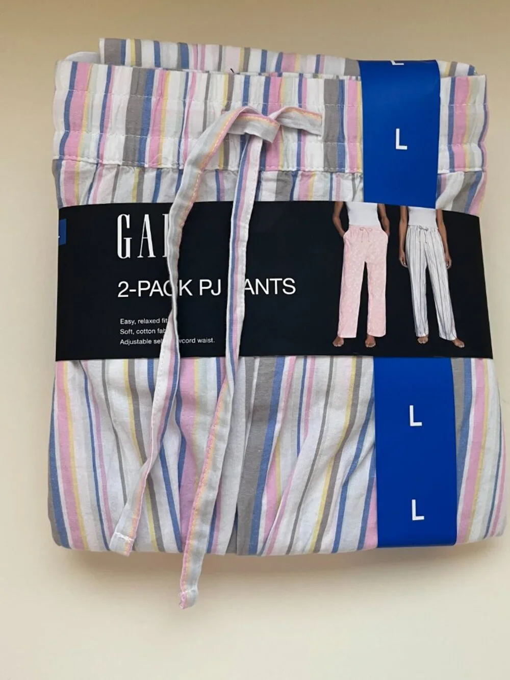 Gap Cotton Lounge Pajama Pants 2-Pack floral stripes pastel - Picture 3 of 12